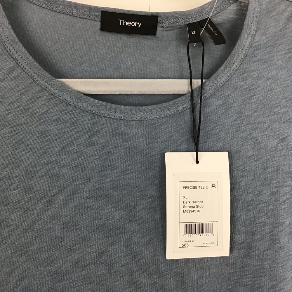 Theory Pima cotton Precise Tee O Dark Harbor Serena Slub size XL NWT - Picture 4 of 7